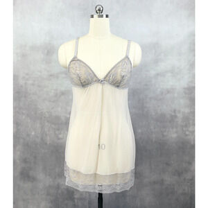 Sisi Babydoll Cami Slip Dress Womens Size Large Lace Coquette Fairycore‎ Boudoir